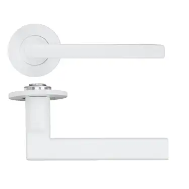 Click Here To Enlarge This Photo Of RT040-SLIM-PCW - Zoo Hardware Rosso Tecnica 'Varese' Lever on 4mm Round Slim Rose &lpar;Sprung&rpar; - Powder Coat White