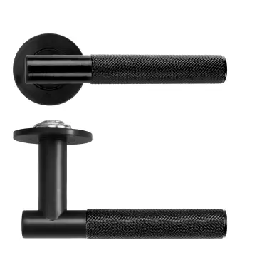 Click Here To Enlarge This Photo Of RT060-SLIM-PVDBLK - Zoo Hardware Rosso Tecnica 'Orta' Lever on 4mm Round Slim Rose &lpar;Sprung&rpar; - PVD Black