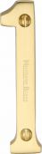 C1560 1-SB Heritage Brass Numeral 1 Face Fix 76mm &lpar;3"&rpar; Satin Brass Finish