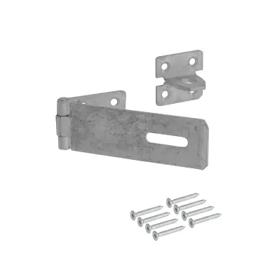 Click Here To Enlarge This Photo Of Eclipse J93342 Galvanised Hasp & Staple 114mm with Fixings