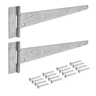 Eclipse J93822 Galvanised Medium Tee Hinge 300mm &lpar;2 Pack&rpar; with Fixings