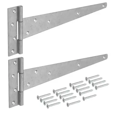 Click Here To Enlarge This Photo Of Eclipse J93775 Galvanised Strong Tee Hinge 400mm &lpar;2 Pack&rpar; with Fixings