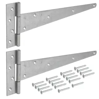 Eclipse J93776 Galvanised Strong Tee Hinge 450mm &lpar;2 Pack&rpar; with Fixings