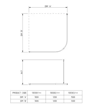 Click Here To Enlarge This Photo Of 130302&sol;WH Fitzroy of London L-Shaped 1200mm x 1200mm Shower Curtain Track - White &lpar;RAL 9016&rpar;
