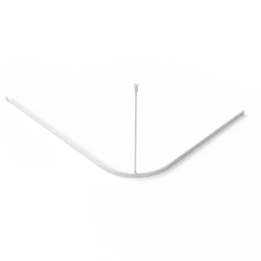 Click Here To Enlarge This Photo Of 130303&sol;WH Fitzroy of London L-Shaped 1500mm x 1200mm Shower Curtain Track - White &lpar;RAL 9016&rpar;