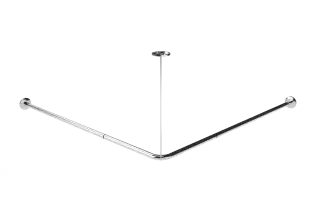 250502&sol;SP Fitzroy of London L-Shaped 1200mm x 1200mm Stainless Steel Shower Curtain Track - Polished