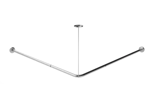 Click Here To Enlarge This Photo Of 250502&sol;SS Fitzroy of London L-Shaped 1200mm x 1200mm Stainless Steel Shower Curtain Track - Satin