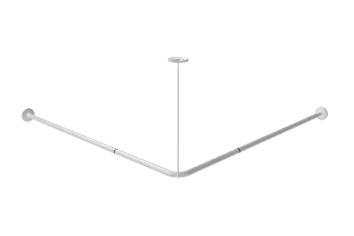 Click Here To Enlarge This Photo Of 250502&sol;WH Fitzroy of London L-Shaped 1200mm x 1200mm Stainless Steel Shower Curtain Track - White &lpar;RAL 9016&rpar;