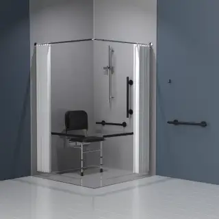 321101&sol;MB Fitzroy of London Luxury Doc M Shower Pack &lpar;Stainless Steel&rpar; - Matt Black &lpar;RAL 9005&rpar;