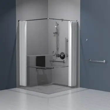 Click Here To Enlarge This Photo Of 321104&sol;SS Fitzroy of London Luxury Concealed Valve Doc M Shower Pack &lpar;Stainless Steel&rpar; with Concealed Fixings & Slimline Shower Seat -  Satin