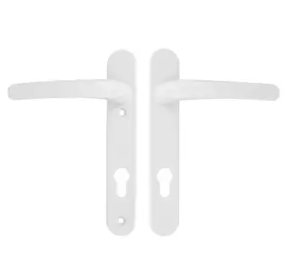TSSHAN122LLW - TSS Lever&sol;Lever UPVC Multipoint Door Handles - 92mm PZ &lpar;Sprung&rpar; 122mm Screw Centres - White