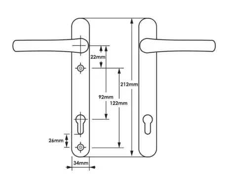 Click Here To Enlarge This Photo Of TSSHAN122LLBL - TSS Lever&sol;Lever UPVC Multipoint Door Handles - 92mm PZ &lpar;Sprung&rpar; 122mm Screw Centres - Black
