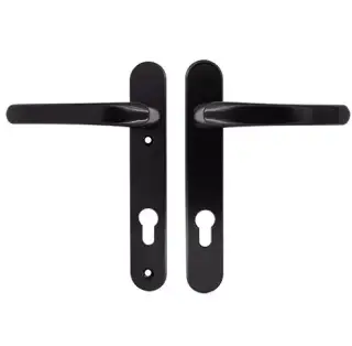 TSSHAN122LLBL - TSS Lever&sol;Lever UPVC Multipoint Door Handles - 92mm PZ &lpar;Sprung&rpar; 122mm Screw Centres - Black