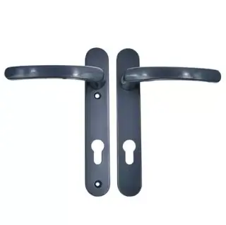 TSSHAN122LLGR - TSS Lever&sol;Lever UPVC Multipoint Door Handles - 92mm PZ &lpar;Sprung&rpar; 122mm Screw Centres - Anthracite Grey