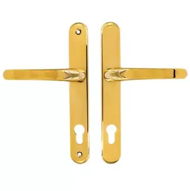 Click Here To Enlarge This Photo Of TSSHAN210LLB - TSS Lever&sol;Lever UPVC Multipoint Door Handles - 92mm PZ &lpar;Sprung&rpar; 210mm Screw Centres - Polished Brass