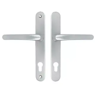 TSSHAN210LLS - TSS Lever&sol;Lever UPVC Multipoint Door Handles - 92mm PZ &lpar;Sprung&rpar; 210mm Screw Centres - Silver