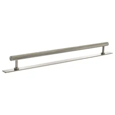 Click Here To Enlarge This Photo Of MHCSB17320SN - Millhouse Brass Paddington Spiral T-Bar Cabinet Pull Handle on Backplate 320mm - Satin Nickel