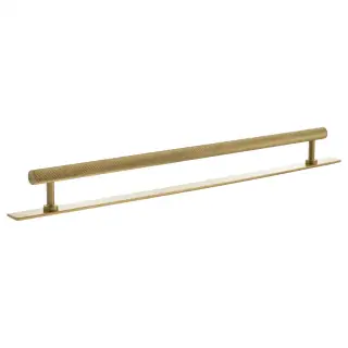 MHCSB17320SB - Millhouse Brass Paddington Spiral T-Bar Cabinet Pull Handle on Backplate 320mm - Satin Brass