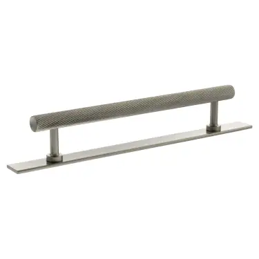Click Here To Enlarge This Photo Of MHCSB17160SN - Millhouse Brass Paddington Spiral T-Bar Cabinet Pull Handle on Backplate 160mm - Satin Nickel