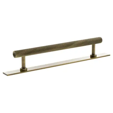 Click Here To Enlarge This Photo Of MHCSB17160AB - Millhouse Brass Paddington Spiral T-Bar Cabinet Pull Handle on Backplate 160mm - Antique Brass