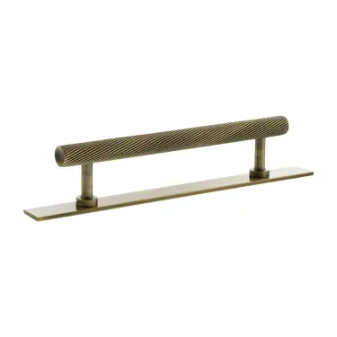 Click Here To Enlarge This Photo Of MHCSB17128AB - Millhouse Brass Paddington Spiral T-Bar Cabinet Pull Handle on Backplate 128mm - Antique Brass