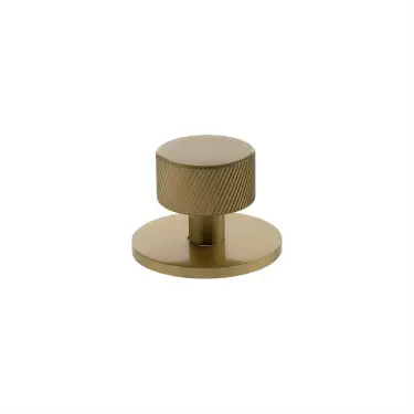 Click Here To Enlarge This Photo Of MHCSB1532SB - Millhouse Brass Paddington Spiral Round Cabinet Knob Handle on Backplate - Satin Brass