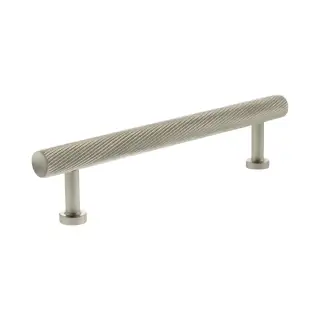 MHCS17128SN - Millhouse Brass Paddington Spiral T-Bar Cabinet Pull Handle 128mm - Satin Nickel