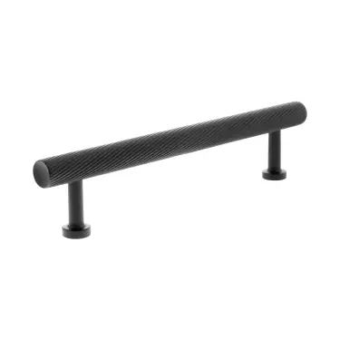 Click Here To Enlarge This Photo Of MHCS17128MB - Millhouse Brass Paddington Spiral T-Bar Cabinet Pull Handle 128mm - Matt Black