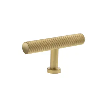 Click Here To Enlarge This Photo Of MHCS1675SB - Millhouse Brass Paddington Spiral T-Bar Cabinet Knob Handle - Satin Brass
