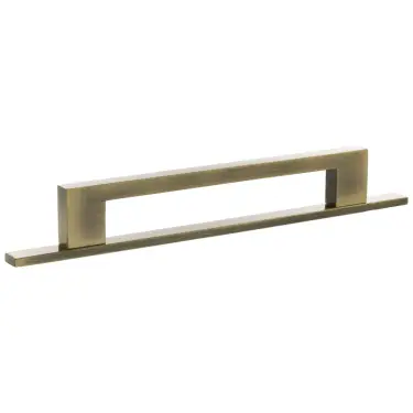 Click Here To Enlarge This Photo Of MHCNB17160AB - Millhouse Brass Empire Slim Cabinet Pull Handle on Backplate 160mm - Antique Brass