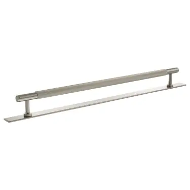 Click Here To Enlarge This Photo Of MHCLB17320SN - Millhouse Brass Battersea Linear T-Bar Cabinet Pull Handle on Backplate 320mm - Satin Nickel