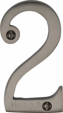 Click Here To Enlarge This Photo Of C1560 2-MB Heritage Brass Numeral 2 Face Fix 76mm &lpar;3"&rpar; Matt Bronze Finish