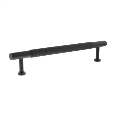 Click Here To Enlarge This Photo Of MHCK17160MB - Millhouse Brass Eiffel Knurled T-Bar Cabinet Pull Handle 160mm - Matt Black