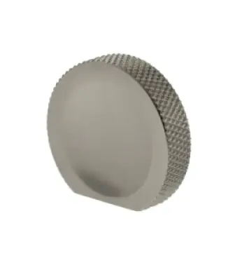 Click Here To Enlarge This Photo Of MHCK1338SN - Millhouse Brass Eiffel Knurled Finger Pull Cabinet Knob Handle - Satin Nickel