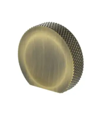 Click Here To Enlarge This Photo Of MHCK1338AB - Millhouse Brass Eiffel Knurled Finger Pull Cabinet Knob Handle - Antique Brass