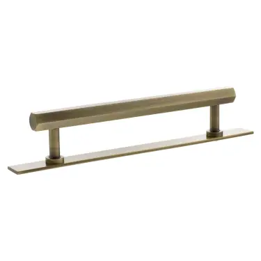 Click Here To Enlarge This Photo Of MHCHB17160AB - Millhouse Brass Pennington Hexagonal T-Bar Cabinet Pull Handle on Backplate 160mm - Antique Brass