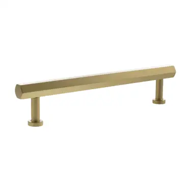 Click Here To Enlarge This Photo Of MHCH17160SB - Millhouse Brass Pennington Hexagonal T-Bar Cabinet Pull Handle 160mm - Satin Brass