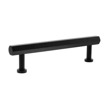 Click Here To Enlarge This Photo Of MHCH17128MB - Millhouse Brass Pennington Hexagonal T-Bar Cabinet Pull Handle 128mm - Matt Black