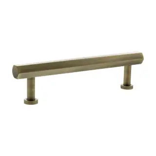 MHCH17128AB - Millhouse Brass Pennington Hexagonal T-Bar Cabinet Pull Handle 128mm - Antique Brass
