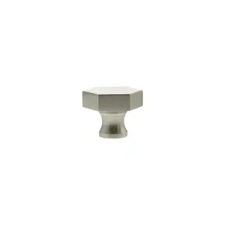MHCH1532SN - Millhouse Brass Pennington Hexagonal Cabinet Knob Handle - Satin Nickel