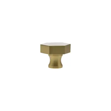 Click Here To Enlarge This Photo Of MHCH1532SB - Millhouse Brass Pennington Hexagonal Cabinet Knob Handle - Satin Brass