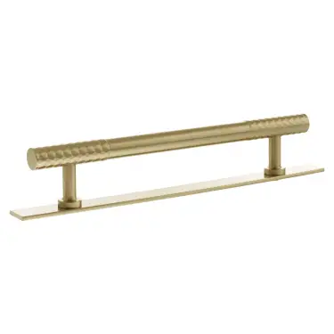Click Here To Enlarge This Photo Of MHCDB17160SB - Millhouse Brass Chrysler Diamond T-Bar Cabinet Pull Handle on Backplate 160mm - Satin Brass