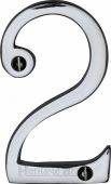C1560 2-PC Heritage Brass Numeral 2 Face Fix 76mm &lpar;3"&rpar; Polished Chrome Finish