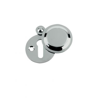 Click Here To Enlarge This Photo Of FB11CP - Zoo Hardware Fulton & Bray Standard Key Profile Victorian Escutcheon &lpar;Covered&rpar; 32mm dia&period; Polished Chrome