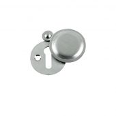 FB11SC - Zoo Hardware Fulton & Bray Standard Key Profile Victorian Escutcheon &lpar;Covered&rpar; 32mm dia&period; Satin Chrome