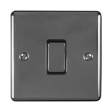 Click Here To Enlarge This Photo Of EN1SWBNB - Eurolite 1 Gang 10Amp 2Way Switch Black Nickel with Black Trim &lpar;Enhance Range&rpar;