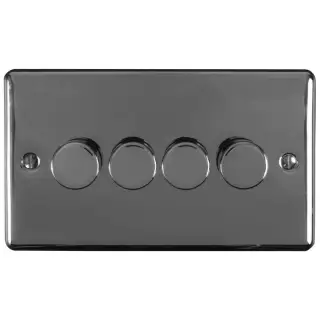 EN4DLEDBN - Eurolite 4 Gang 400W&sol;LED 2Way Dimmer Switch Black Nickel &lpar;Enhance Range&rpar;