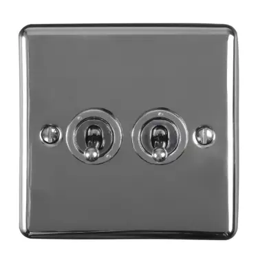 Click Here To Enlarge This Photo Of ENT2SWBN - Eurolite 2 Gang 10Amp 2Way Toggle Switch Black Nickel &lpar;Enhance Range&rpar;
