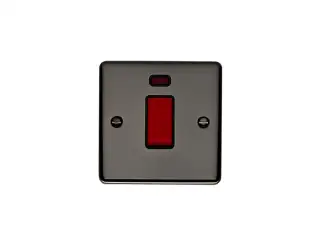 EN45ASWNSBNB - Eurolite 1 Gang 45Amp DP Switch with Neon Indicator Black Nickel with Black Trim &lpar;Enhance Range&rpar;
