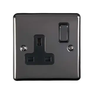 EN1SOBNB - Eurolite 1 Gang 13Amp DP Switched Socket Black Nickel with Black Trim &lpar;Enhance Range&rpar;